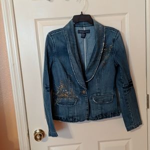 Baccini Jean Jacket Distressed  Blazer M